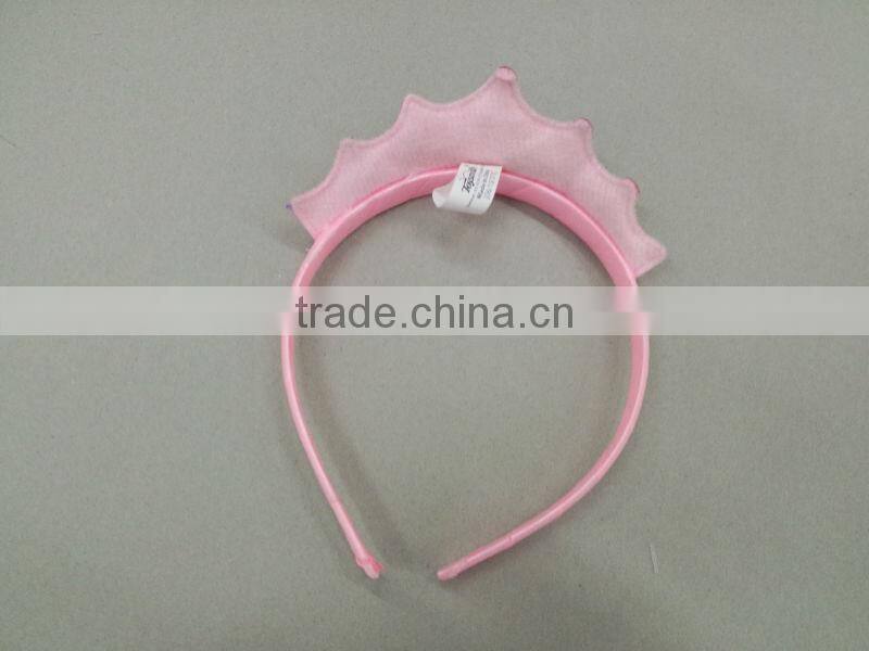 Hot sale pink children fashion girls princess crown headband,party headband