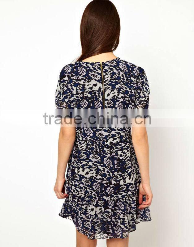 Abstract Animal Drawstring Dress