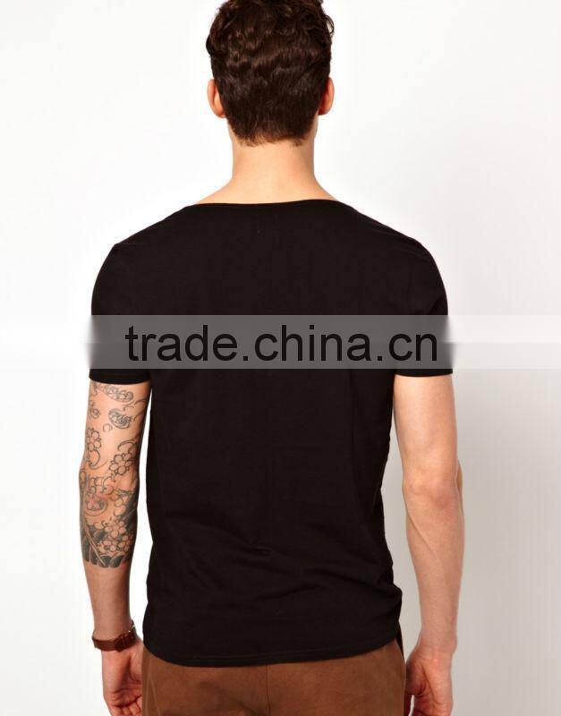 scoop neck men's black tee shirts
