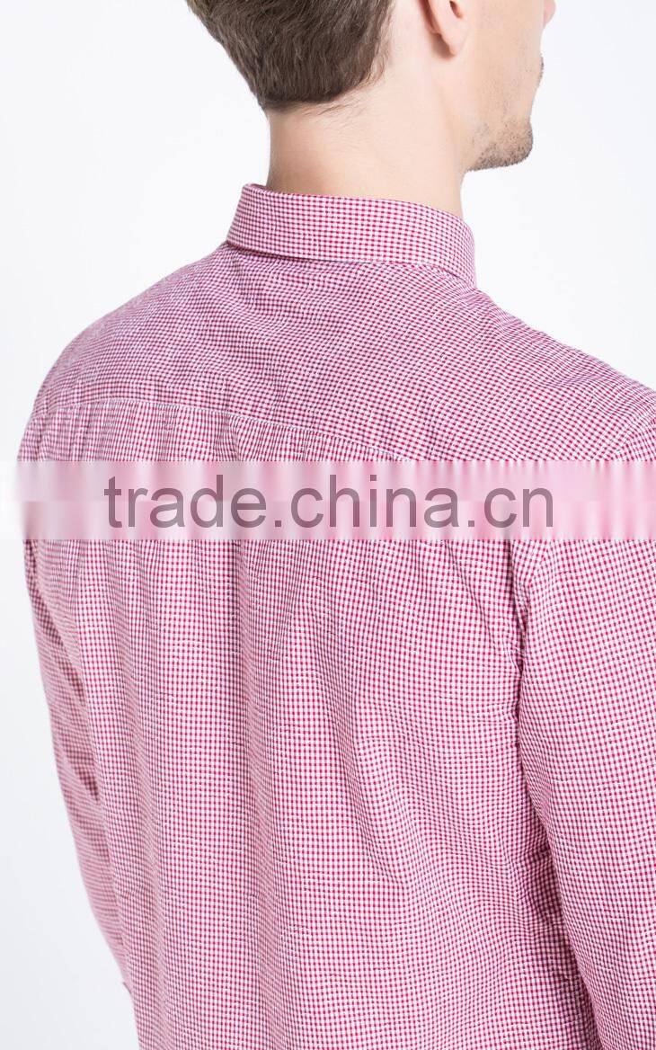 Latest style cotton long sleeve plaids youth young men shirts