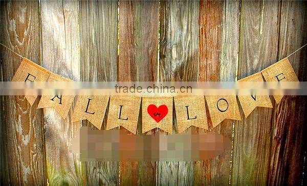 FALL in LOVE Wedding Banner Burlap Venue Decoration Photo Prop Engagement Bunting