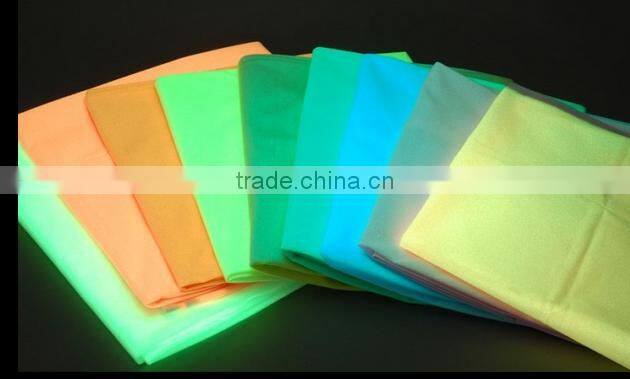 hi vis Fluorescent cloth / glow in the dark light luminous fabric for clothes