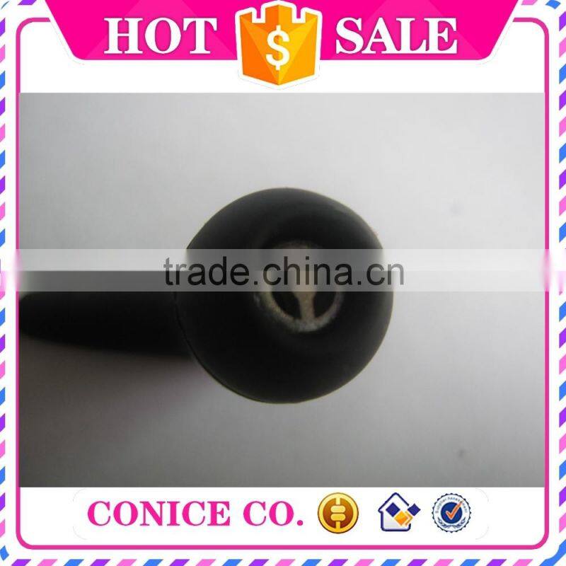 2015 trendy classical black metal plug stereo earphone with mic for wholesale