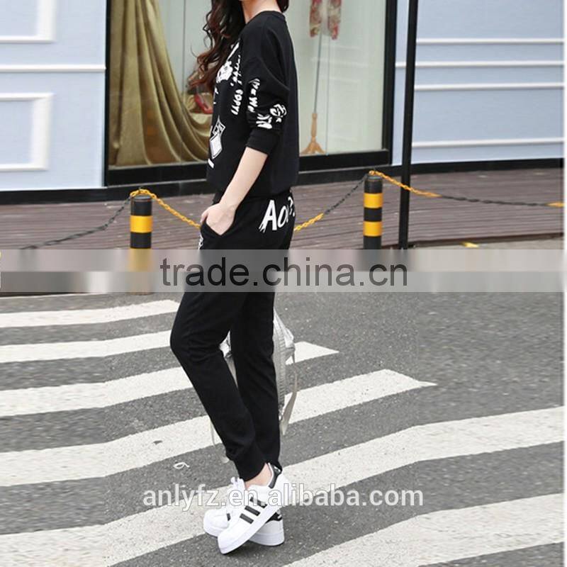China cheap tracksuit anly wholesale sports clothing print loose cotton sport wear suit