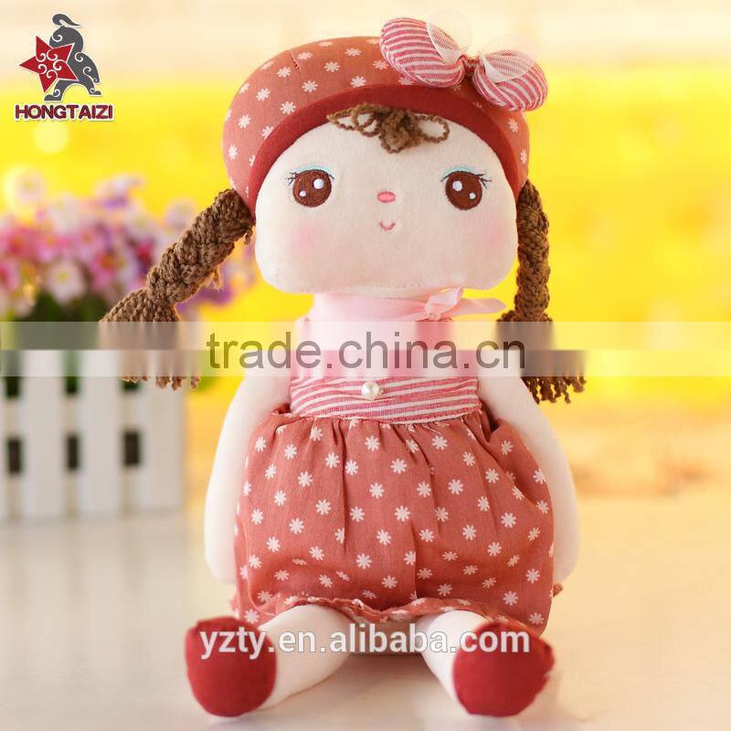 Yangzhou plush toys factory stuffed plush human doll toys with braid
