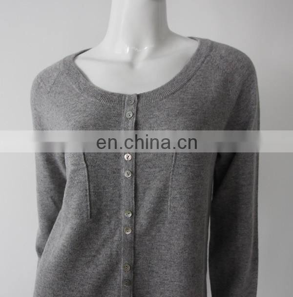 long sleeve button clothing knit sweater design 100% cashmere cardigan women