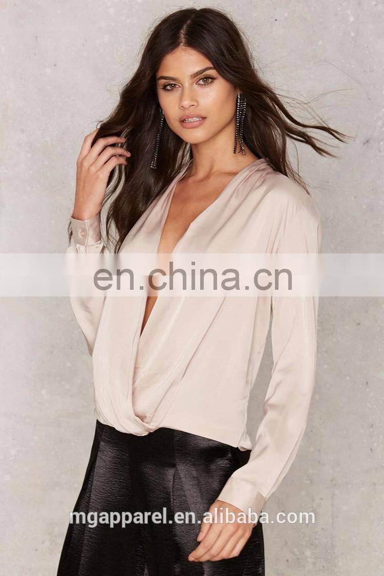New models blouses fashion designs satin blouses for women