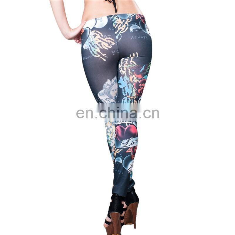 Newest printed seamless tatoo design leggings