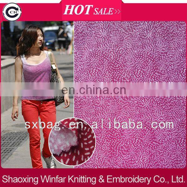 shaoxing winfar knitting 100%polyester new design printed fabric for dresses for garment