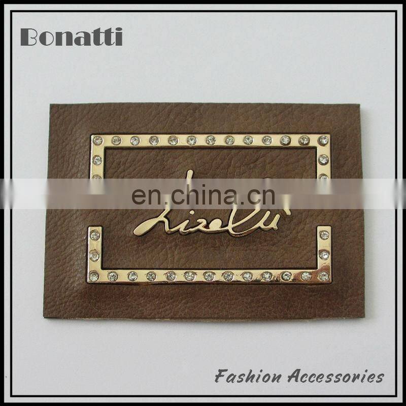 latest design pu leather labels or patches with high quality