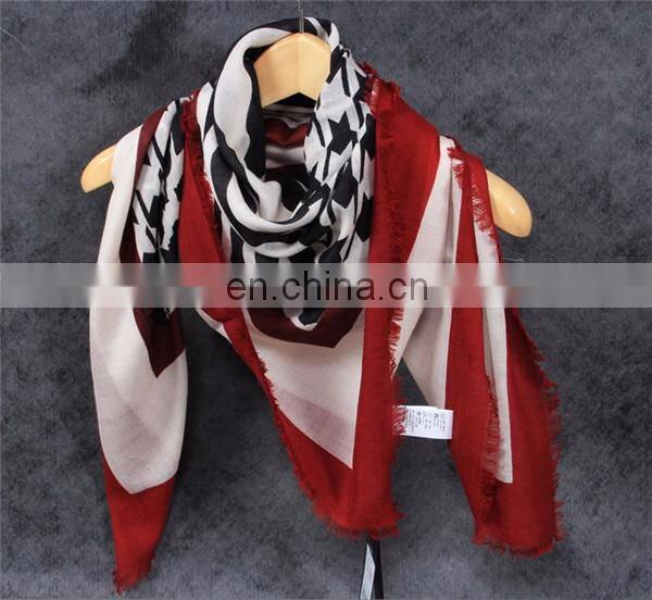 2017 new styles best selling autumn winter warm women printed thin wool scarf shawl lady fashionable jacquard fringe wool scarf