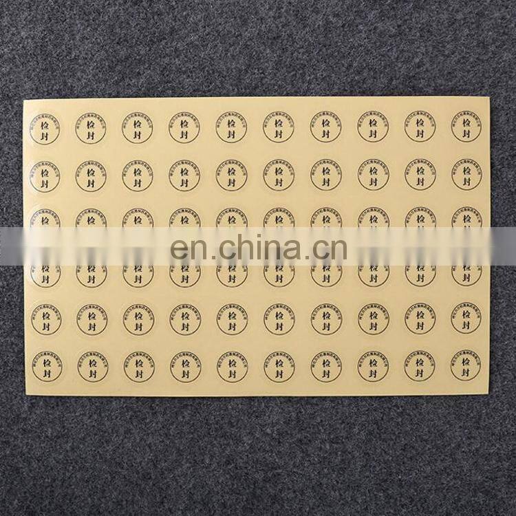 customized transparent kraft paper color printing logo self adhesive stickers,Check seal logo printing label