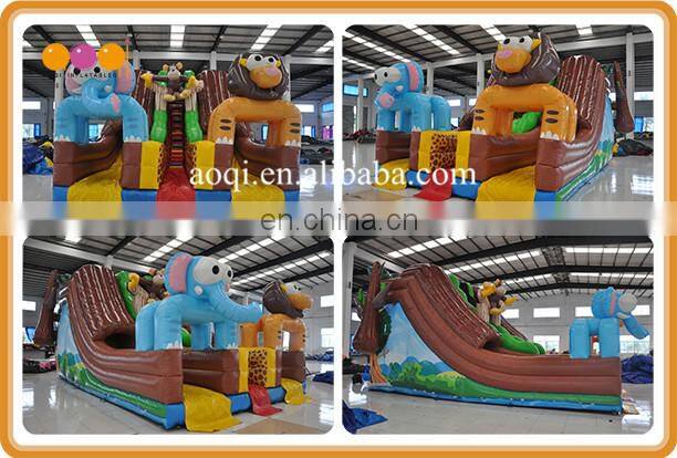 child inflatable climbing jump dry/wet duel slides for business