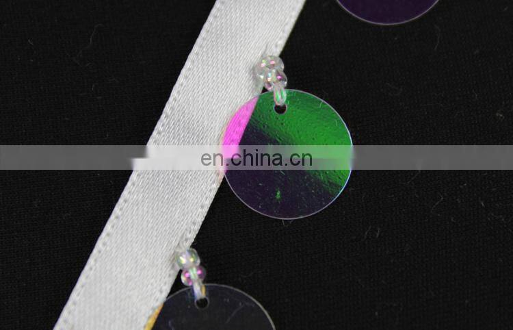 wholesale colorful sequins beaded tassel lace trim for decorative