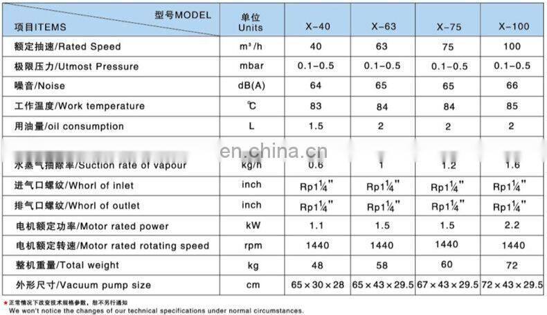 40m3/h Single Stage Rotary Vane Vacuum Pump