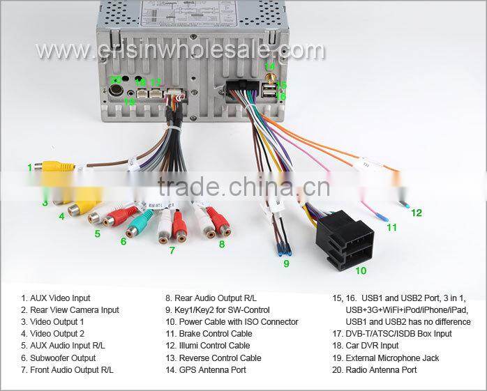 Erisin ES6005M 6.95" Touch Screen 2 Din Car DVD GPS Player