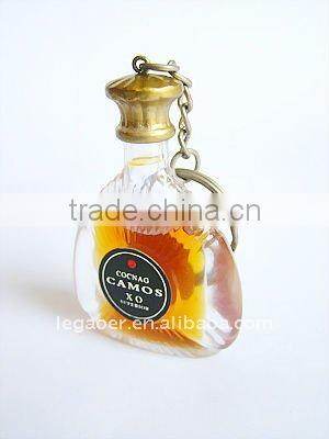 Wholesale Liquid Hourglass Keychain, Acrylic Plastic Keyring