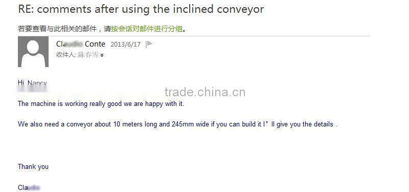 Professional design pvc belt flat conveyor price with best service