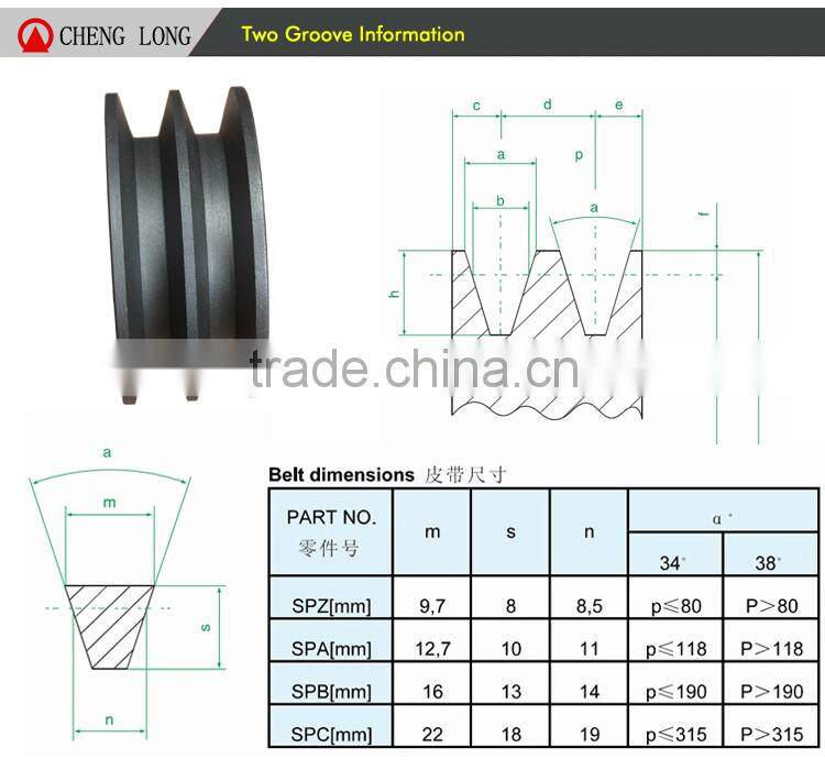 Industrial adjustable belt pulley for air compressor parts
