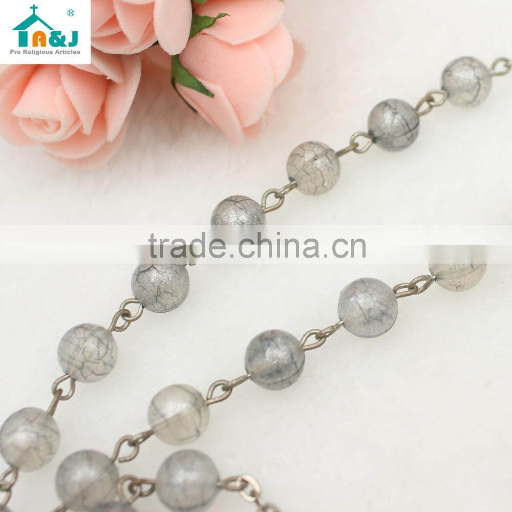 Plastic rosary bead wholesale cross necklace
