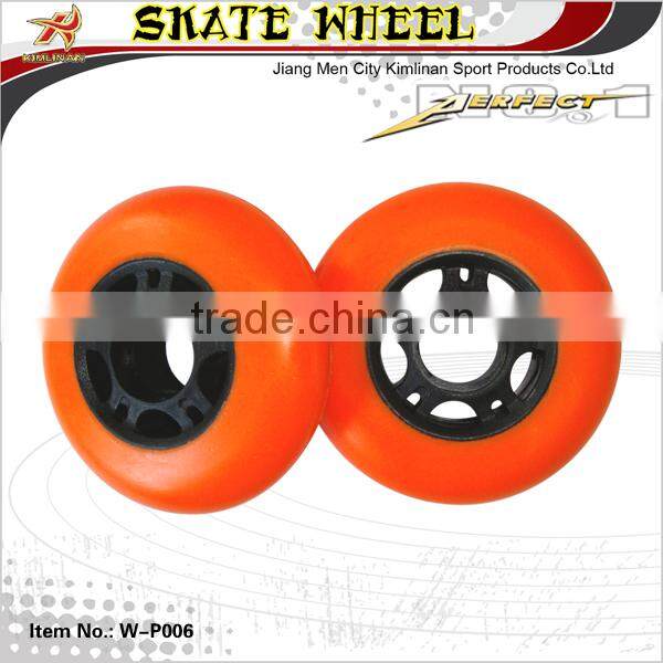 Hot sale Plastic core inline skate wheel, speed pu wheel, rubber roller skate pu wheel