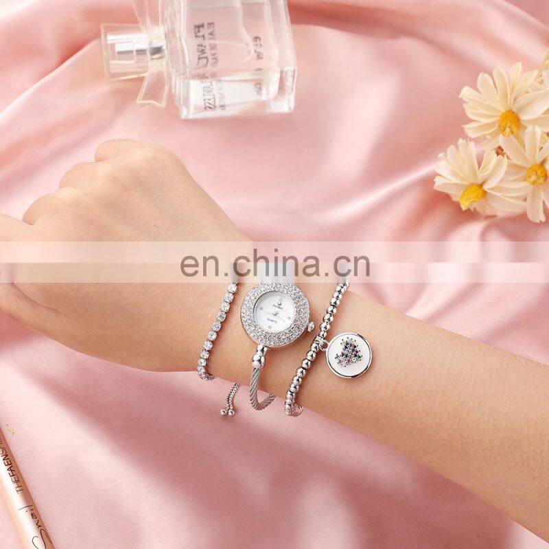 ZONMFEI ZM033-C Ladies Quartz Watches Wristwatch Gift Box Fashion Simple Desgin Woman Watch Set Bracelet