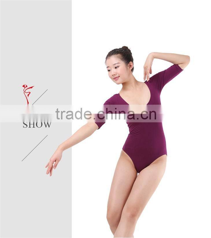 Dansgirl Short Sleeve Sexy Lace Open Back Women Ballet and Gymnastics Leotard