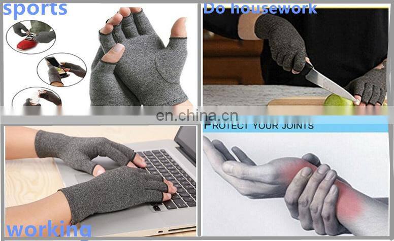 Copper Infused Compression Therapy Reducing Swelling Fingerless Pain Relief Arthritis Gloves