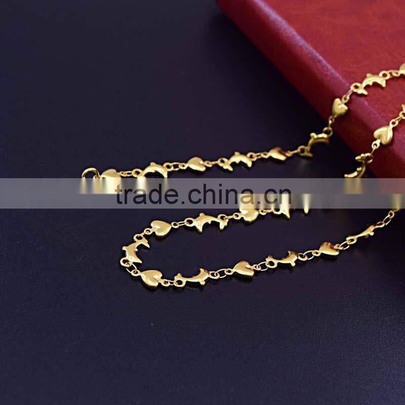 18k gold plated stainless steel jewellery female necklaces
