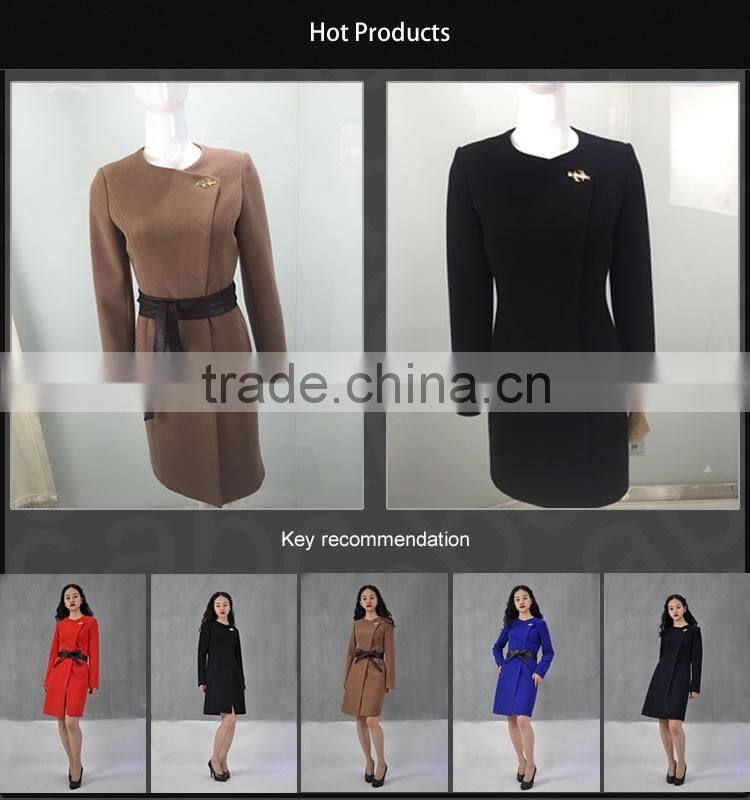 High quality 2016 new fashion elegant autumn long sleeve long trench woman overcoat cheap womens designer winter coats