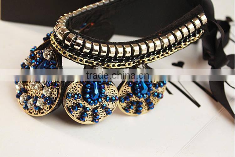 2015 newest bling bling rhinestone collar necklace Korea popular jewelry short joker necklace
