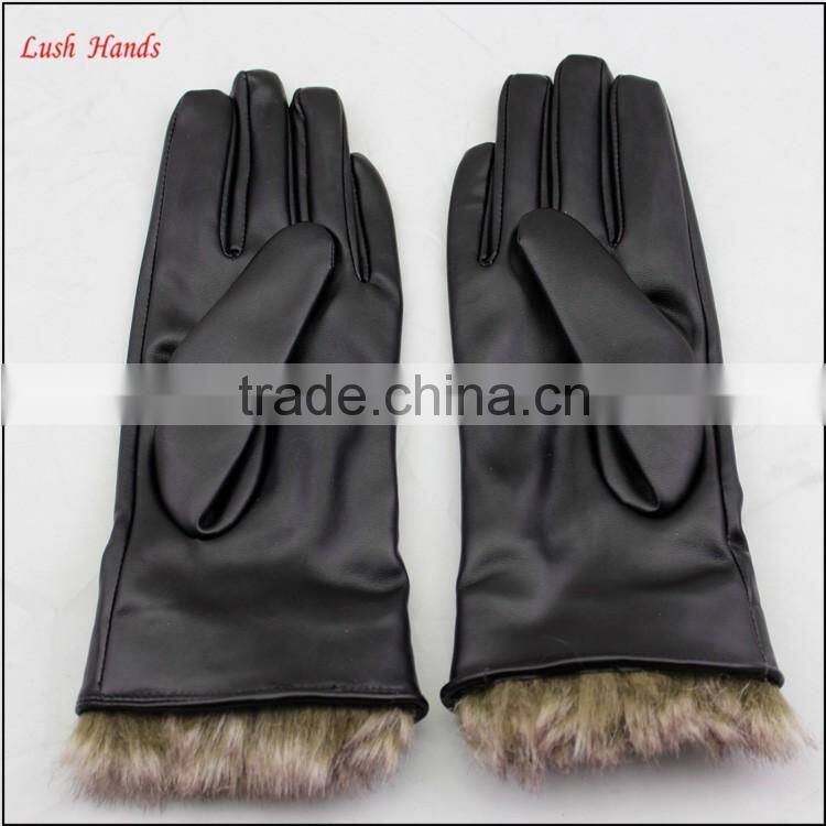 ladies PU working leather gloves women winter