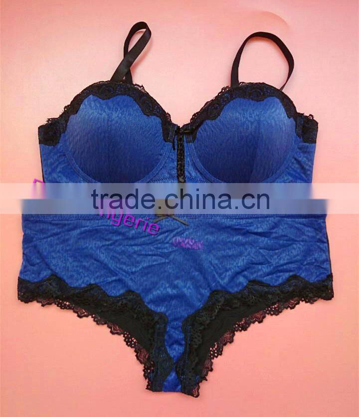 Large Size Leopard Jacquard Lace Underwear Set, Plus Size