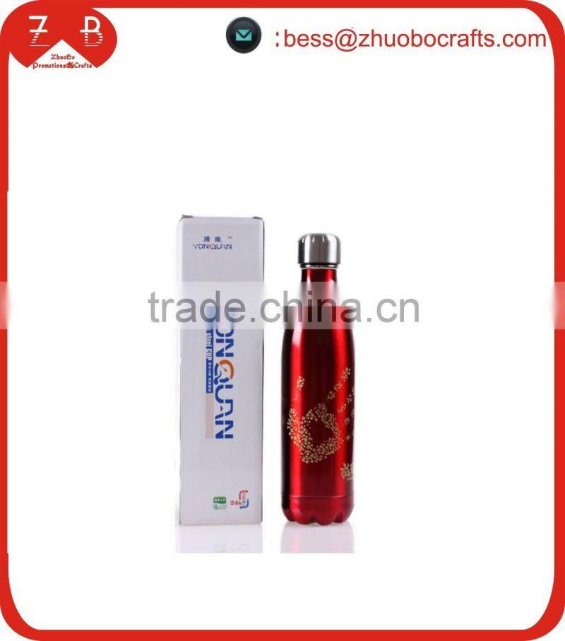 Wholesale Eco-friendly double wall stainless steel water bottle,creative cola-bottle cacuum bottle