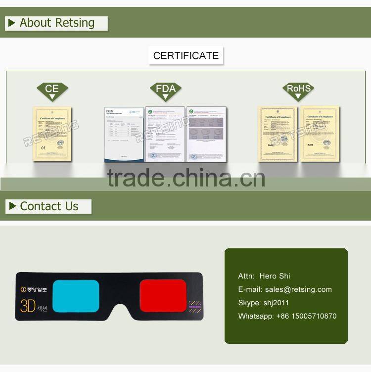 3d hand-held paper glasses red cyan blue lenses for 3d movies and 3d books