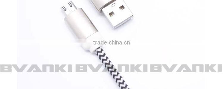 top selling products 2015 Wholesale nylon braided usb charger cable for samsung mobile nylon braided micro usb data cable