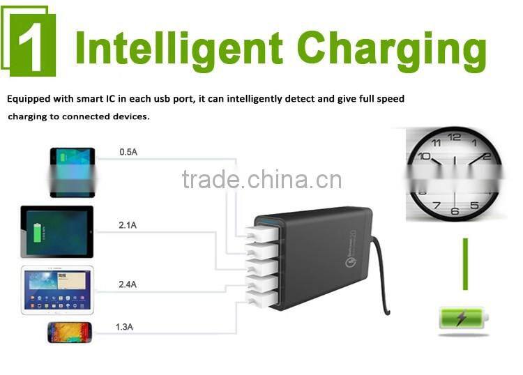 q.c.2.0 usb multi charger 5V 8A usb destop dock charger for cellphone
