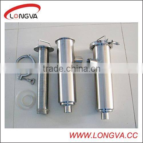 sanitary stainless welded angle type strainer
