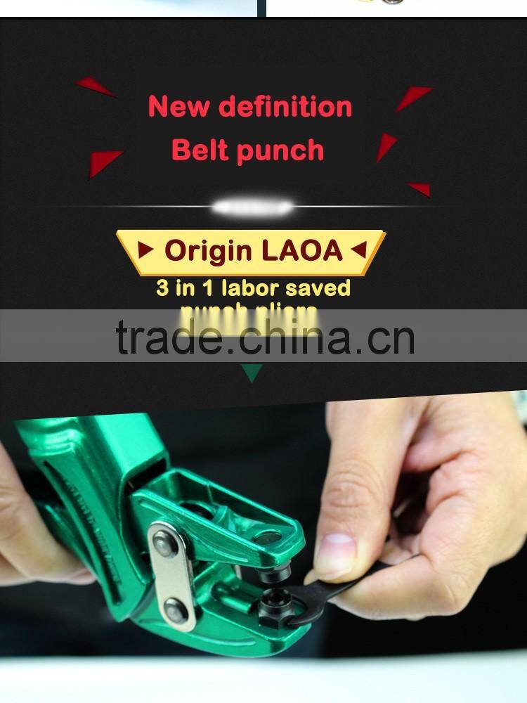 LAOA Green Color Hole Puncher Punching Forceps For Belt Card Snap Button Eyelet Punch Pliers