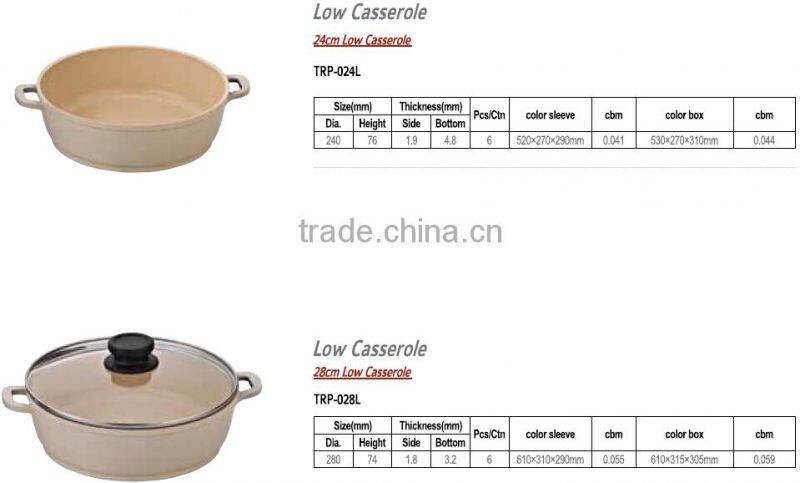 Gourmet Necessary Die Cast Aluminium Low Aluminum Casserole With Nonstick Coating
