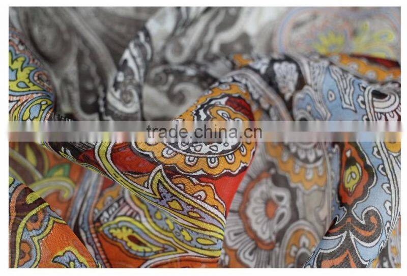 printed french silk chiffon fabric prices