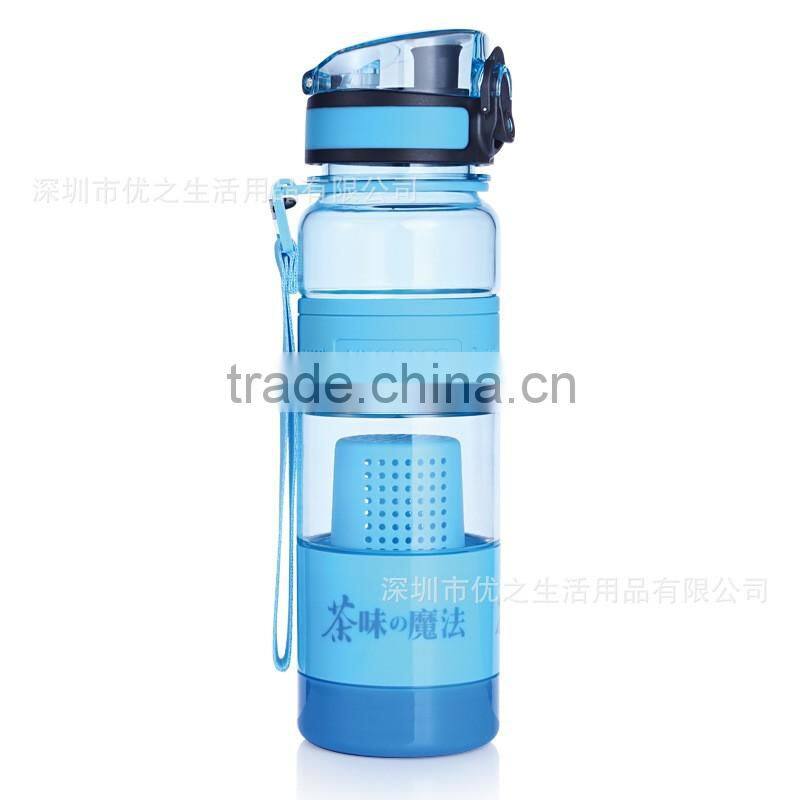 high grade plastic bottle water OEM 550ml travel plastic tea infuser