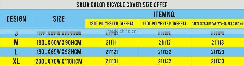 Polyester waterproof bicycle cover made in china