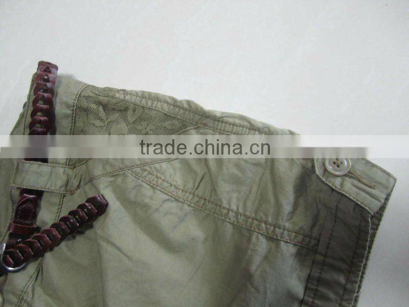 2012 ladies fashion cotton casual hot shorts with belts