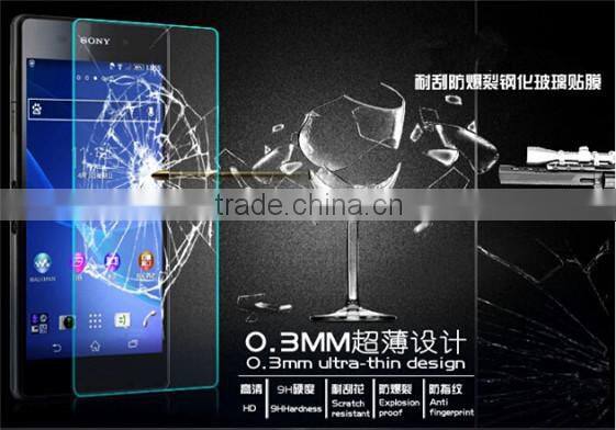 Factory price Top selling clear 0.2mm tempered glass screen protector for sony xperia z3