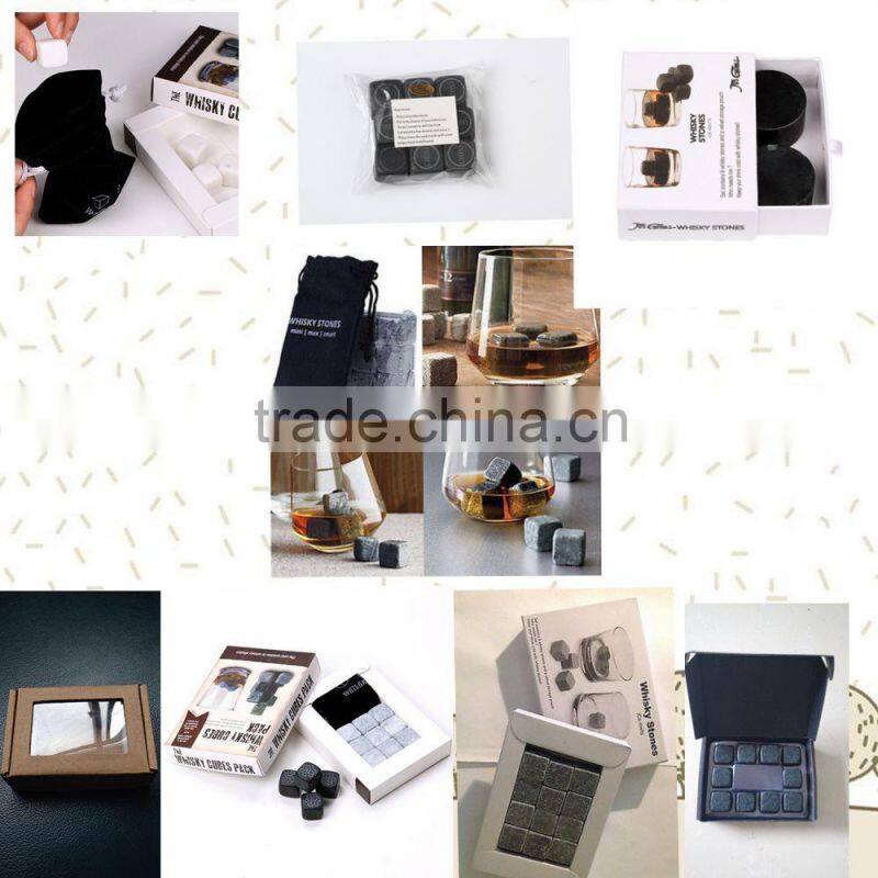black whiskey stones factory supply ice cube stone whiskey stone for sale