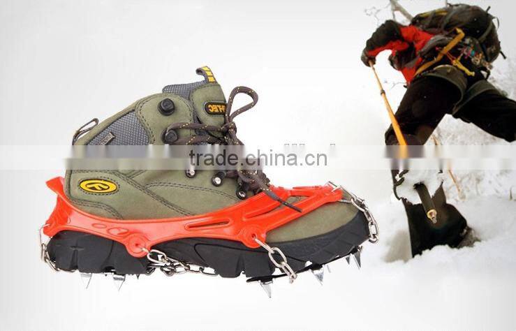 12 teeth claws climbing non-slip shoes cover crampons with chain spike