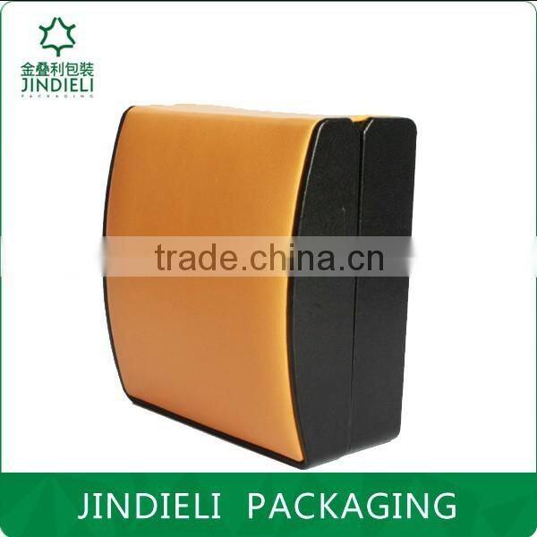 fashion arc yellow and black leather jewelry box