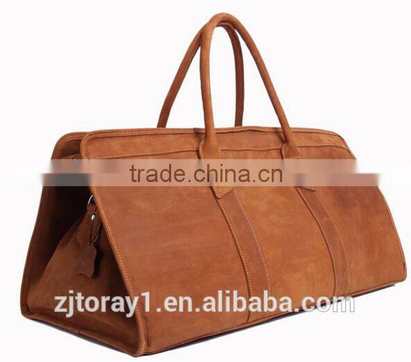 2015 Handmade Vintage Travel Bag Leather Men Duffle Handbag