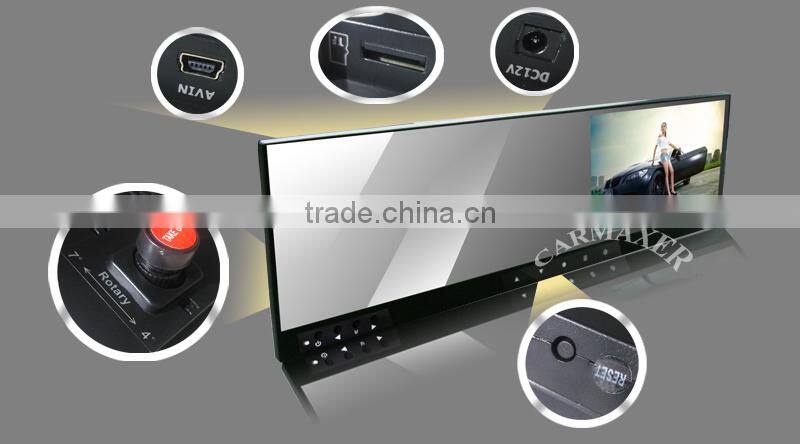 Hot sell cool HD 4.3 inch 800X400 car dvr rear view mirror